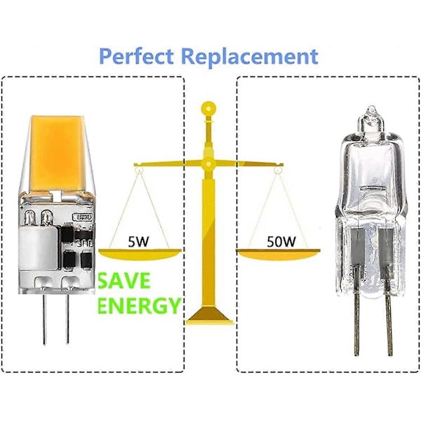 G4 LED Pære AC/DC 12V 7W G4 LED Lamper Varmt Hvid 3000K Lyspærer Ækvivalent 50W Halogenlampe 360 Strålevinkel Ingen Flimmer, Pakke med 6 db