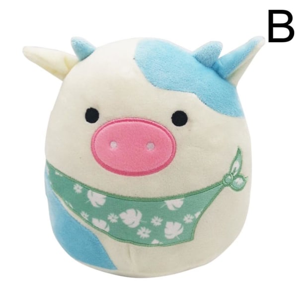 20 cm Squishmallows plysjdyr for barn, blå, grønn, rosa ku, myke plysjleker DB 20Cm Blue Cow