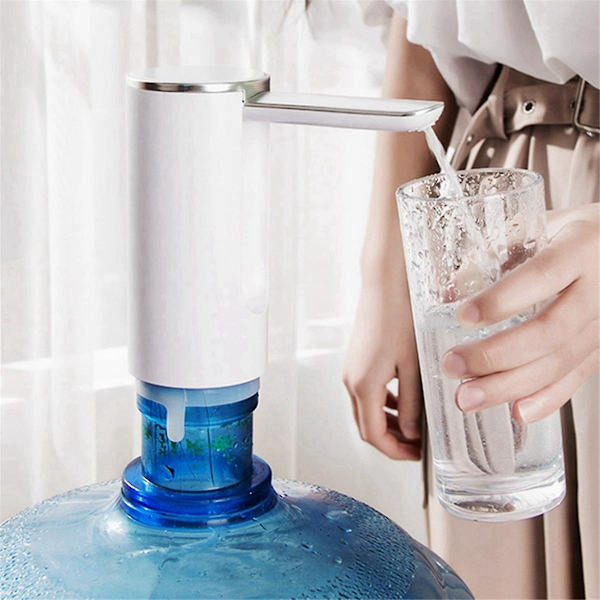 Pekskärm Hink Vattenpump, Automatisk Vatten Dispenser, Elektrisk Fällbar Vattenpump, Kvantitativ Vattenutlopp, Vit
