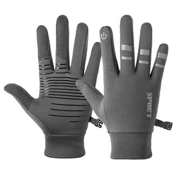 Luminous Outdoor Ridehansker for Menn og Kvinner Vindtette Full Finger Touch Screen Refleks Tykke Varme Hansker DB Gray M
