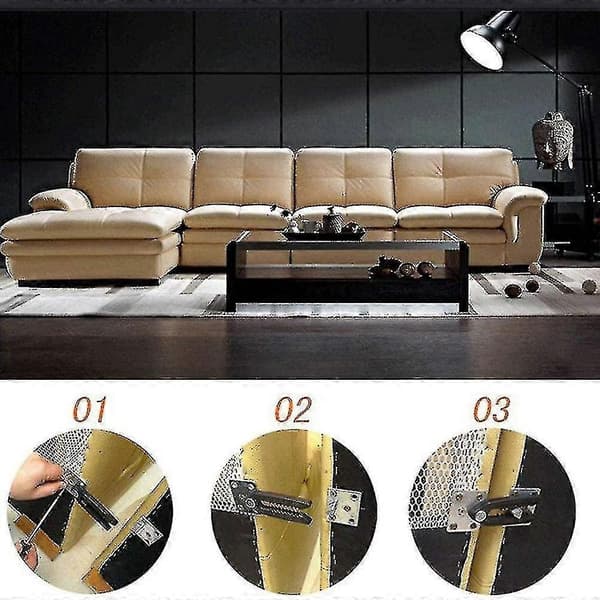 Modulsobasekobler, 4 stk Metall Sofa Joint Snap Alligator Style Modulsobasekobler db