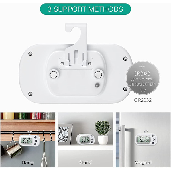2 st Frigidaire Kylskåpstermometer, Digital Frys Termometer Med Haken, Lättläst LCD-Skärm, Perfekt För Hemmet, db