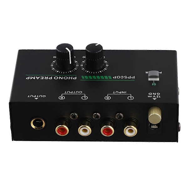 Phono Pickup-forstærker, Phonograph-forstærker med RCA-indgang, TRS-udgang, til pladespiller [DB] Black