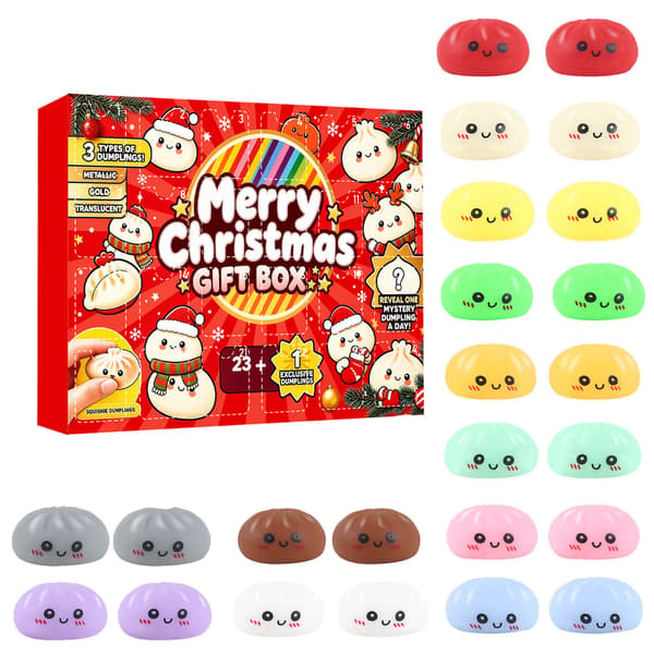 Adventskalender 2026, 24 överraskande dumplingkalender, Squishies-leksaker, stressavlastande leksaker Random 1pcs C