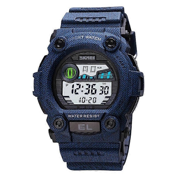 Chronograph Sport Herre Armbåndsur Lysende Display Vandafvisende LED Digitalt Ur [DB] Grey