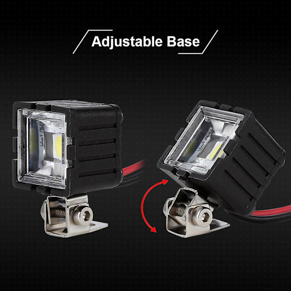 Injora LED-lys, lyse forlygter, projektør til 1/10 RC Crawler-bil Trx4 Trx6 Axial Scx10 90046 Wraith Rr10 Vs4-10 Redcat Gen8 [DB] Square 2LED