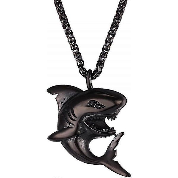 Hai/fisk/delfin Anheng Dyresmykker Menn Gutter Halskjede Med Rustfritt Stål FZY [DB] 02 Shark Black