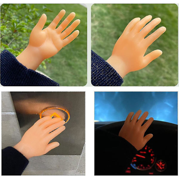 14 pakke små fingerhender, flat håndstil mini hånddukke, morsomme og realistiske små fingerhender for dukketeater, gag-forestilling A db