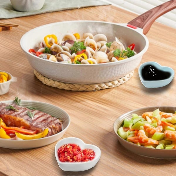 Keramiske Dippskåler Sett med 7, Små Retter for Tomatsaus, Sushi Soyasaus, Sauseskål, BBQ (sett med 7) [DB] style309