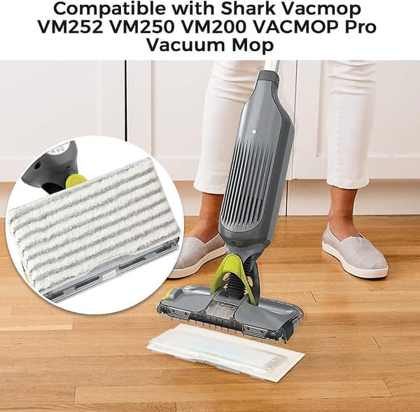 Genanvendelige moppepude-refills til Shark Vacmop Vm252 Vm250 Vm200 Vm190 (6 pakker)