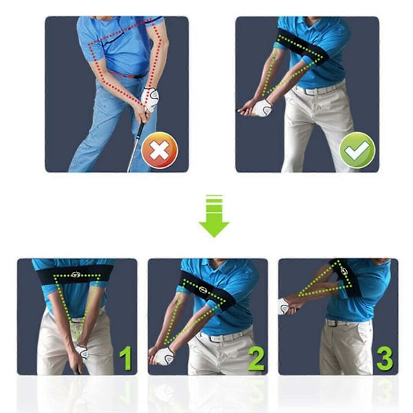 Sport Golf Sving Armbandstränare Hjälp Grepp Armbandstränare Golfträning Professionell Rörelse Hållningskorrigering [DB]