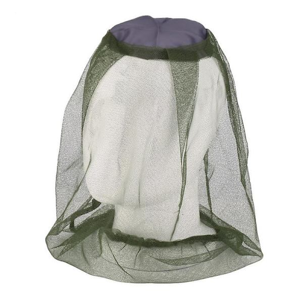 Udendørs fiskehat Anti Mosquito Insekt Hat Bug Mesh Hovednet Ansigtsbeskytter DB 1PC Green