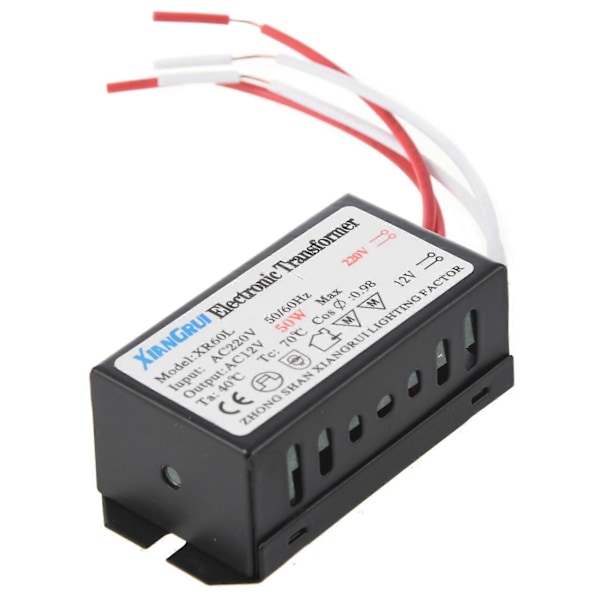 2x 200-250v Til 12v Halogen Lys Elektronisk Transformer 50w [db]