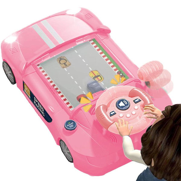 2024 UUSI Sähköinen Simulointi Ohjauspyörä Leikkikalut, 20 Tasoa Haasteita, Emulaattori Auto Musiikilla Ja Led-valoilla, Ajo Kilpa-pelit 50% Alennus db Pink