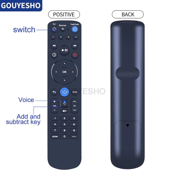 Ny Rc4083802/01br Fjernkontroll For Talk Talk Tv Hub | Smart Tv Box | Android Tv Box [DB]
