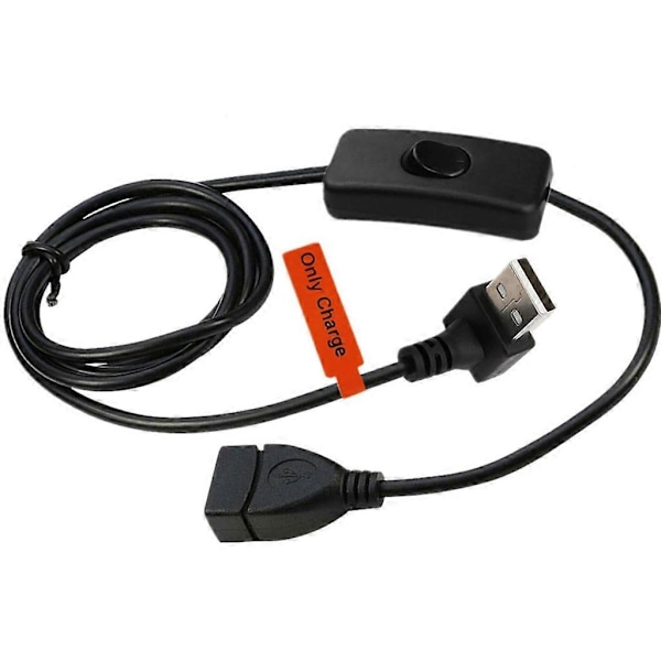 30 cm USB-kabel med bryter PÅ/AV Kabel Forlengelse USB Vifte Strømforsyning Linje Slitesterk Adapter Vippebryter for USB-lampe [db] Bend up
