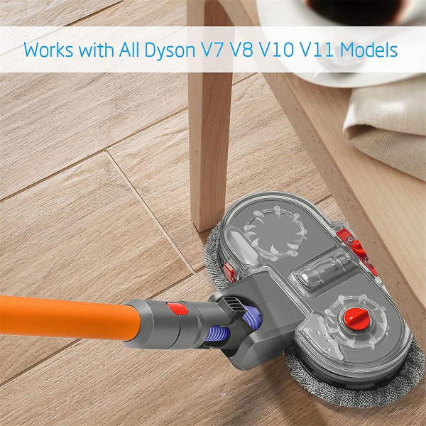 Elektrisk moppfeste for Dyson V7 V8 V10 V11 V15 støvsugere, inkludert avtakbar vanntank og moppeputer Db