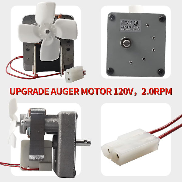 Db Upgrader Auger Motor Udskiftning Til Traeger, Pit Boss Og Camp Chef Træpille Grills, 2.0 Rpm, 110v, 60hz, 2 Pole