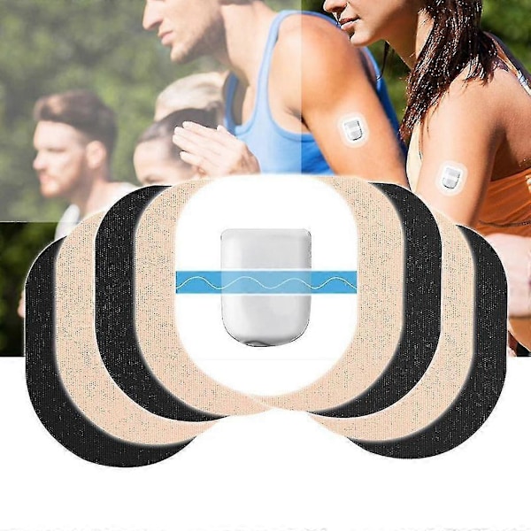 Hengittävä vedenpitävä liima-laastari Omnipod-urheilun anturin suojaksi [DB] Black 30pcs