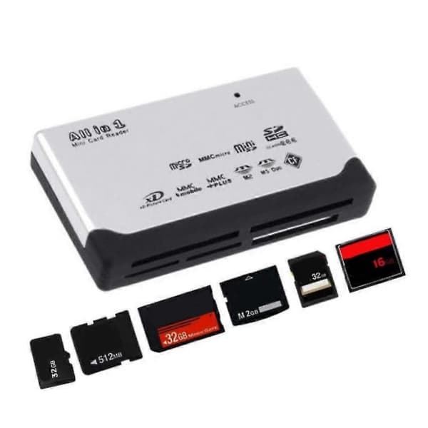 Alt-i-en USB 2.0 Micro Secure Digital TF CF MMC kortlæser adapter til PC