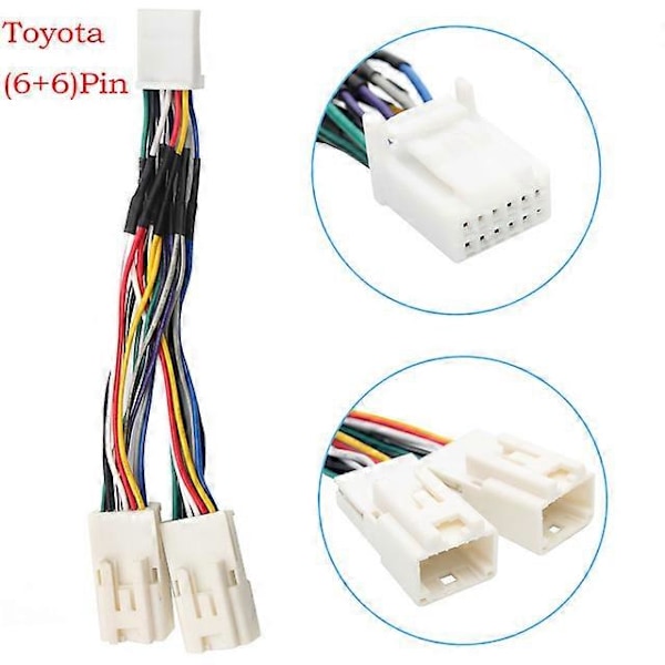 Moonet Bil MP3 Ingång USB AUX Adapter CD Växlare för Toyota Avensis RAV4 Auris Corolla Yaris Camry Tacoma och Lexus (6+6pin) [DB] Y Cable (6-6pin)