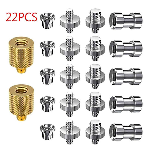 1/4 tuuman uros - 1/4\" 3/8\" uros metallikierteinen ruuviadapteri jalustaruuvi Conve [DB] Package 1
