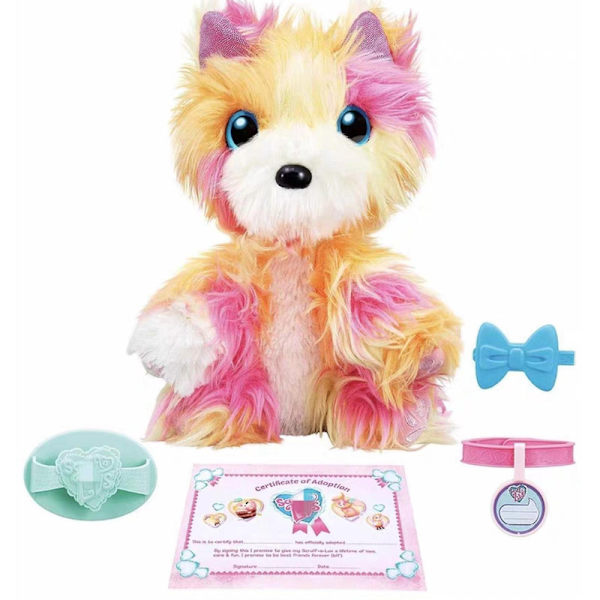 DB Surprise Cat Bath Dog Plyschleksak Little Live Pets, tvätta, sköt om Rädda en söt Pastell Regnbågsfärgad Plyschleksak, leksaker för barn yellow