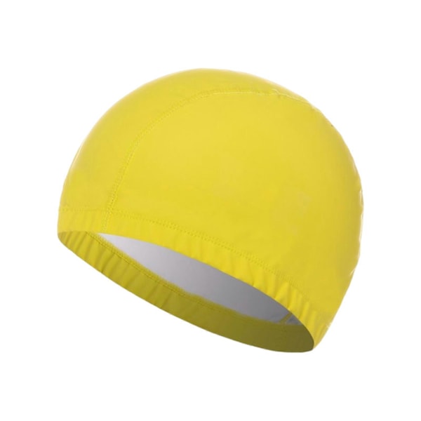 Kaesi Badmössa Anti-deformering Fint Utförande Konstläder Unisex Hög Elasticitet Badmössa för Dagligt [DB] Yellow