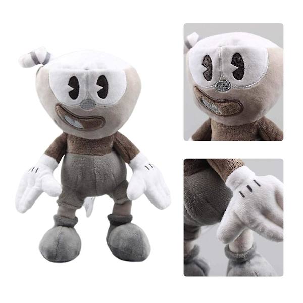 \"Cuphead og Mughead plysj - 9,84\"\"\"\" Myke plysj utstoppede dukker Cupman Mugman leketøy grå+brun\" [DB] Grey+Brown