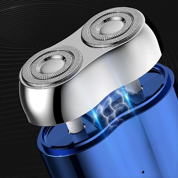 Elektrisk rakhyvel med dubbla huvuden för män - Mini USB-rakapparat, portabel, tvättbar [DB] Silver