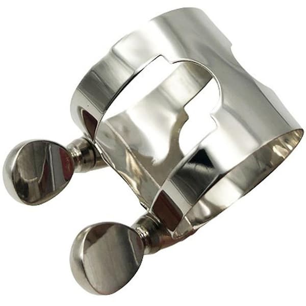 Saxofon munnstykke ligaturklemme saksofon munnstykke tilbehør saksofon metalldel{DB} Silver 3x2.8cm