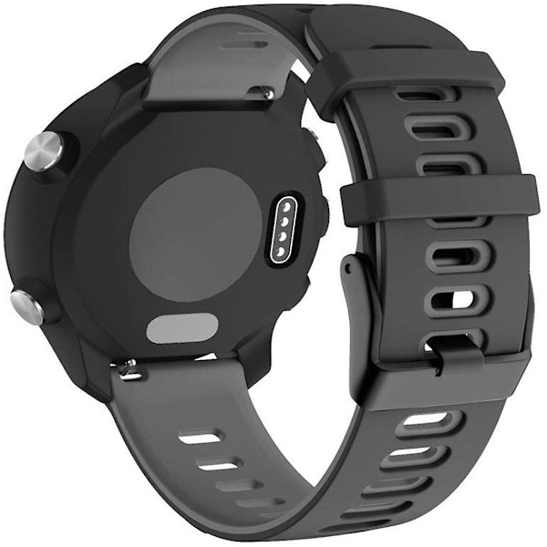 Silikonklokkearmbånd for Garmin Forerunner 245 {Db} Black Grey