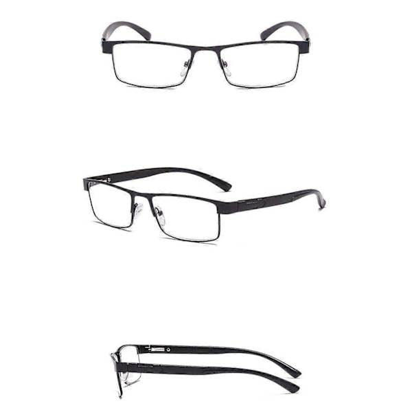 3-pack Herr Metall Läsglasögon Rektangulära Läsare Glasögon 1,5 2,0 2,5 3,0 3,5 4,0 db