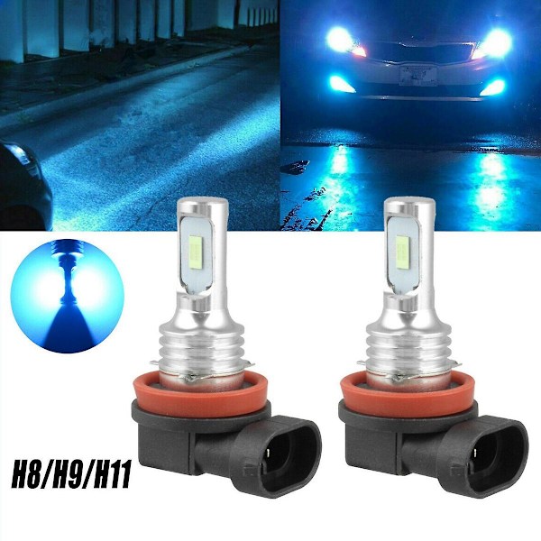 Superljusa H8 H9 H11 LED-strålkastare Kit HÖG/LÅG Strålkastare 8000LM 8000K Isblå 80W db black