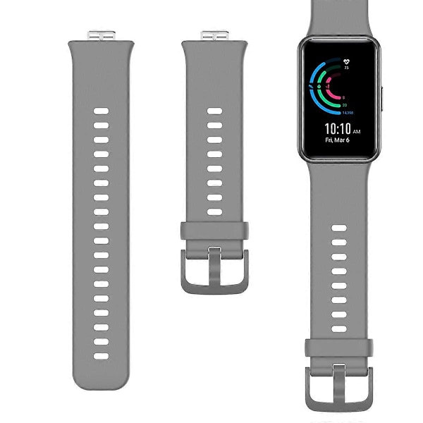 Blød silikone urrem til Huawei Watch Fit - Grøn [DB] Multicolor Grey