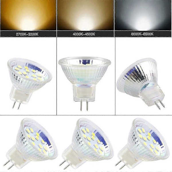 10 stk. MR11 Lyspærer 3W/5W AC/DC12V-24V LED GU4 Bi-pin Sockel Pærer [DB] Cool white 3 w