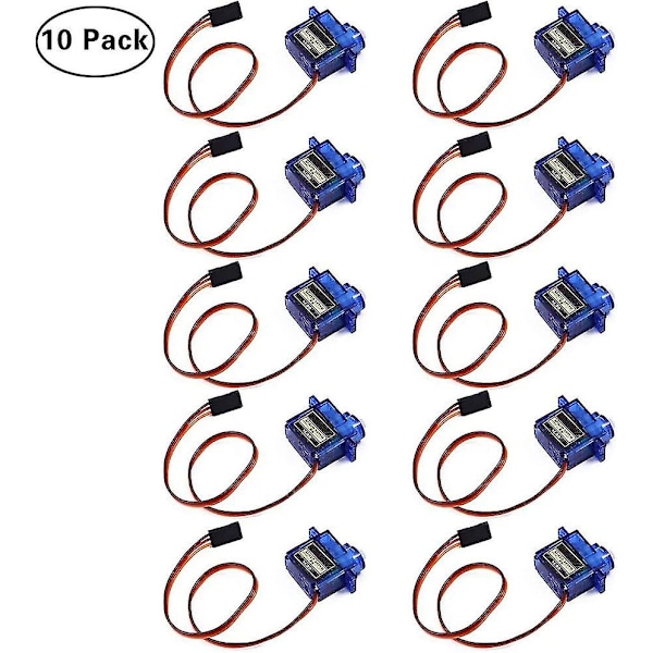 10 stk Sg90 Micro Servo Motor for Rc Bil Robot Helikopter Fly Remote Control [DB]