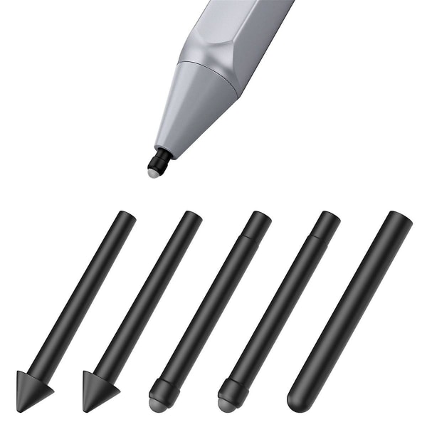 Pennspetsar för Surface Pen (5 förpackningar, 2xhb/2x2h/h Typ), pennspetsbytessats för Surface Pro 2017 P