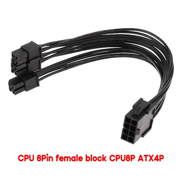 Cpu strømforsyning 8pin hun til Atx4p + 8pin han forlængeradapterkabel [DB]
