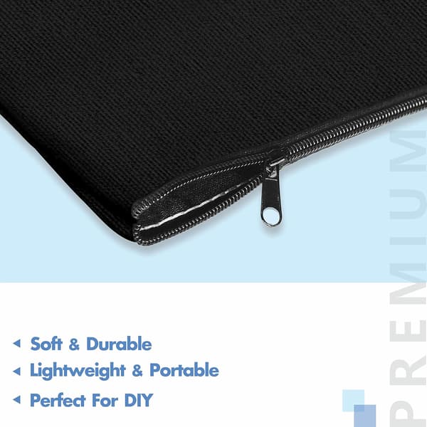 8 DIY Håndlavede Canvas Tasker med Farvede Lynlåse - Sort