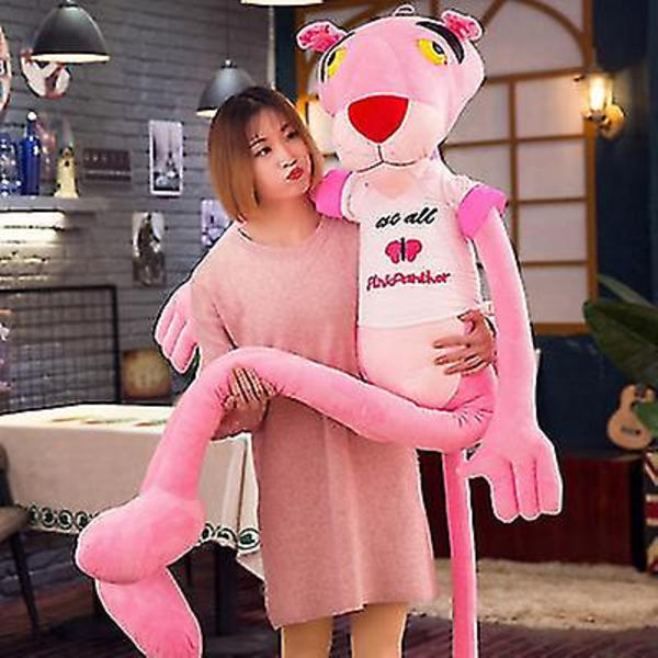 Pink Panther Plyslegetøj Fræk Leopard Dukke Tegnefilm Figur {Db) wear clothes 60cm