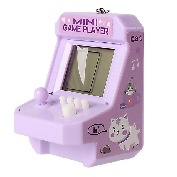 Mini Arcade Game Machine 26 Spil Rygsæk Vedhæng Nøglering Til Børn Gaver db Purple 1Pcs