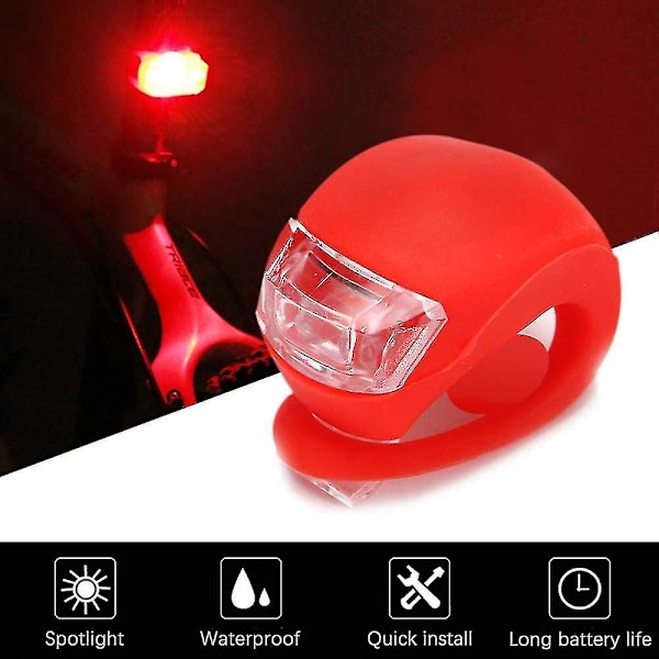 16/24 stk. LED Cykellygte, Clip-On Cykellygter, For- og Baglygte Sæt i Silikone, Vandtæt Cykellygte Forlygte Baglygte Sikkerhed For [db] 6 Colours