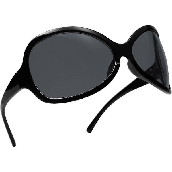 70'er Oversized Retro Solbriller Kvinder Mænd Mode Wraparound Store Solbriller Retro Cool Ovale Solbriller [DB]