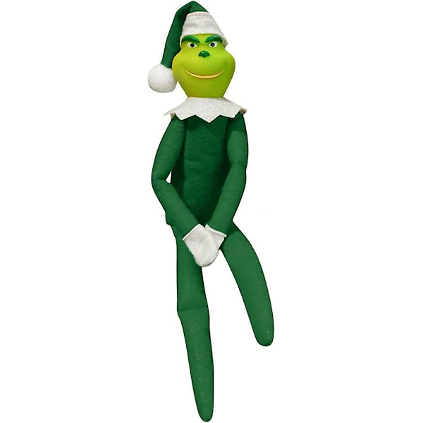 33cm Julenisseparet Grinch Plussjeleketøy Julepynt Ornament Barn Gave [DB] Green