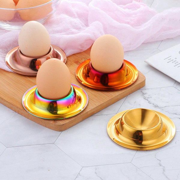 Eggkopp Glansfull Varmebestandig Matkvalitet Non-Stick Frokost Kokt Egg Stativ Husholdningsartikler [Db] Gold