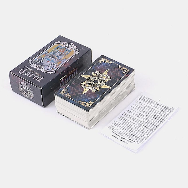 Holografiska A.E.Waite Tarotkort Brädspel 78 st Glimmande Kort Full Engelsk Utgåva för Astrologer Engelsk Ruledb