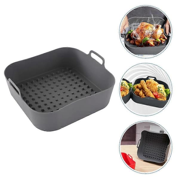 Grå silikone Air Fryer Liner til hjemmebrug Non-Stick bageplade