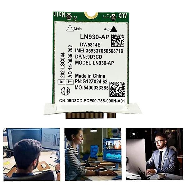 Dw5814e för Telit Ln930-ap Wifi-kort Wwan Fdd-lte Ngff 4g-modul för bärbara datorer 5285 5480 5580 7480