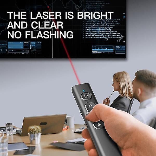 Trådløs presentasjonsfjernkontroll med multimediefunksjon, presentasjon og mediemodus, rød laserpeker [DB] white